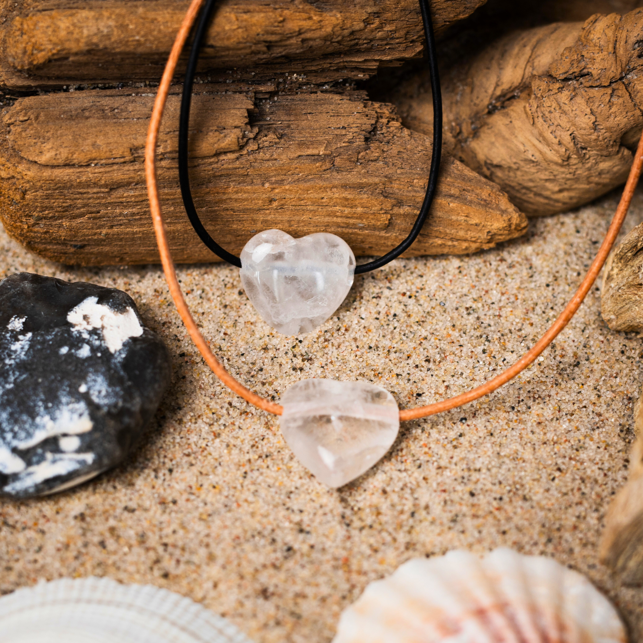 Bergkristall Herzanhänger - Herzöffner