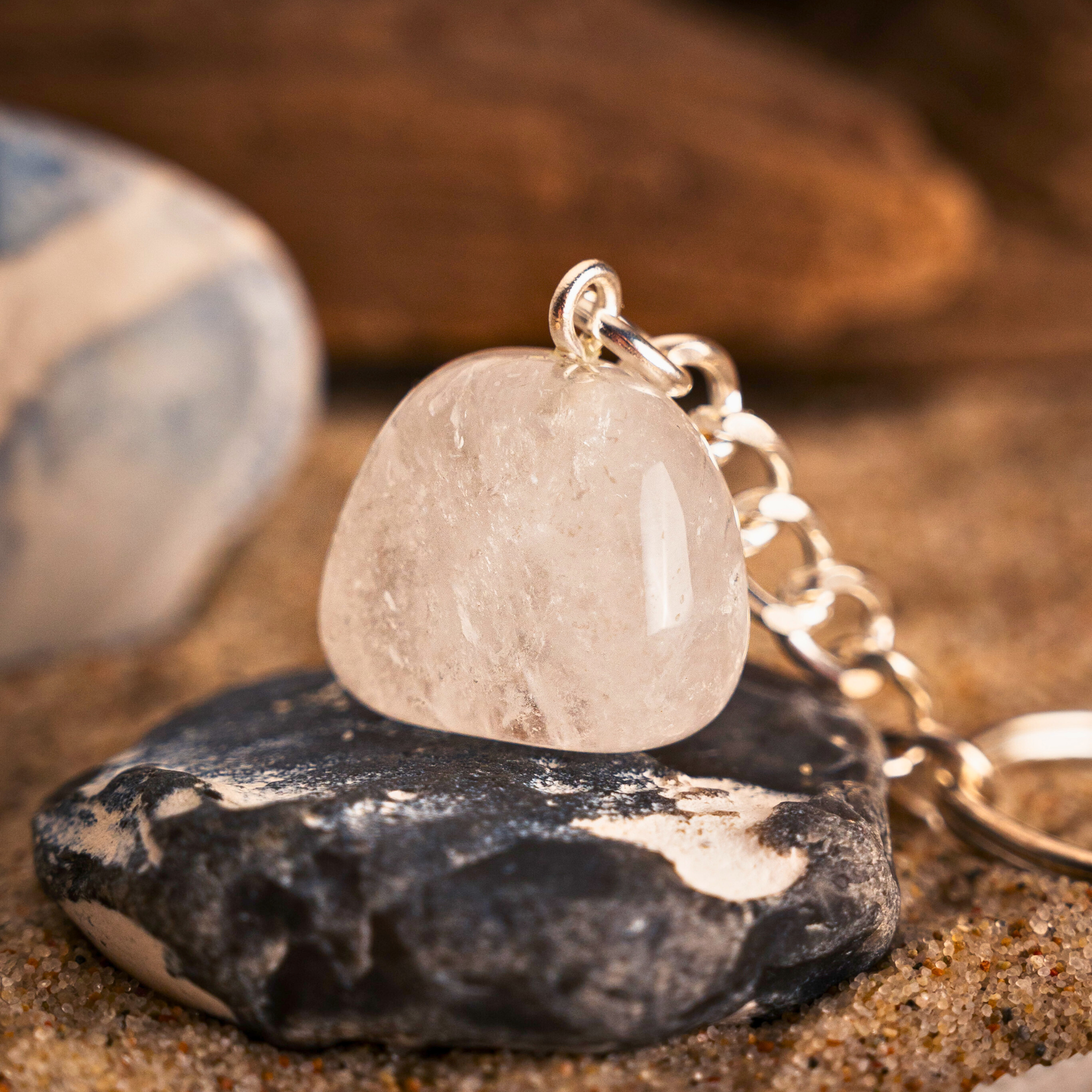 Bergkristall Schlüsselanhänger - Mentalstärker