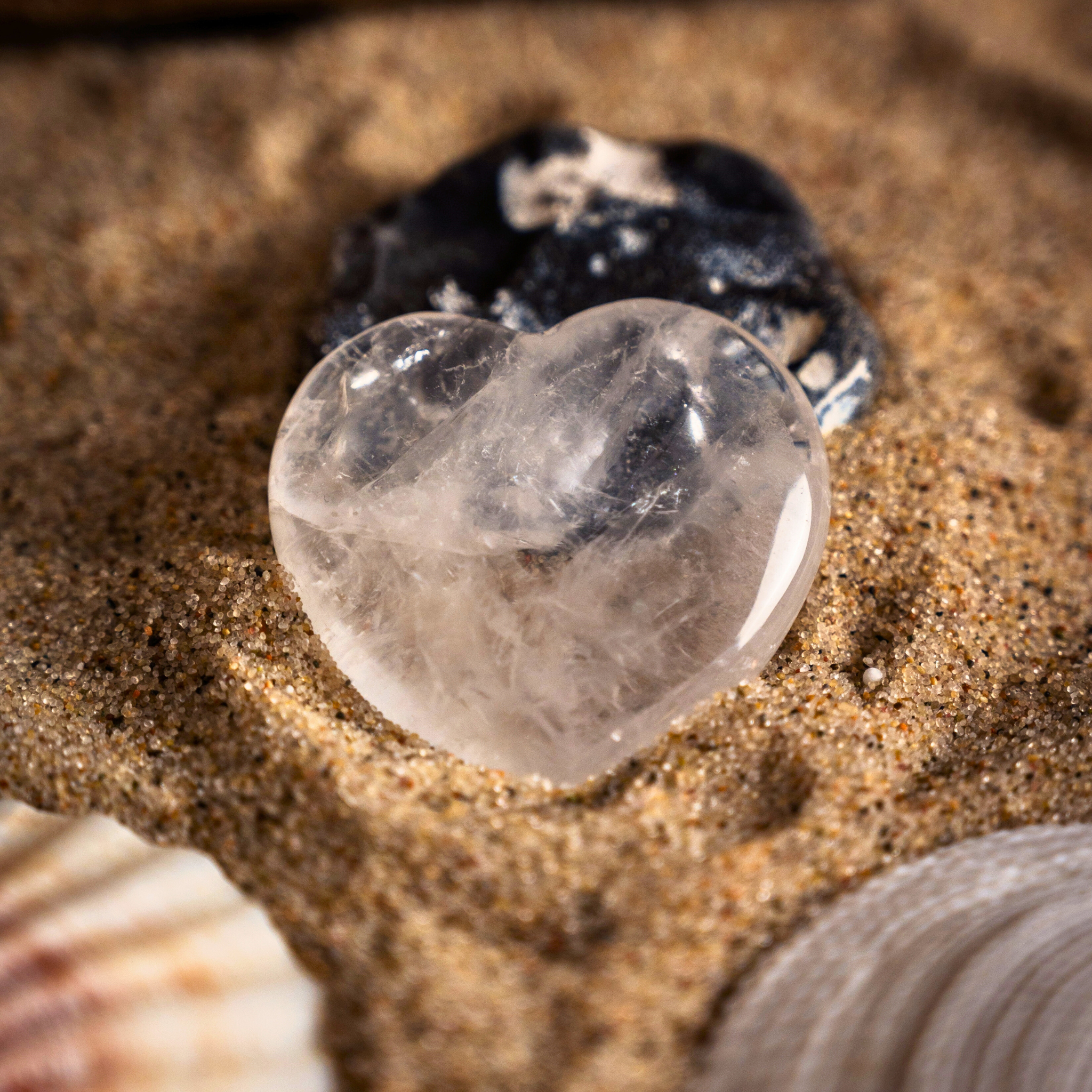 Bergkristall Taschenherz - flach - Mentalstärker