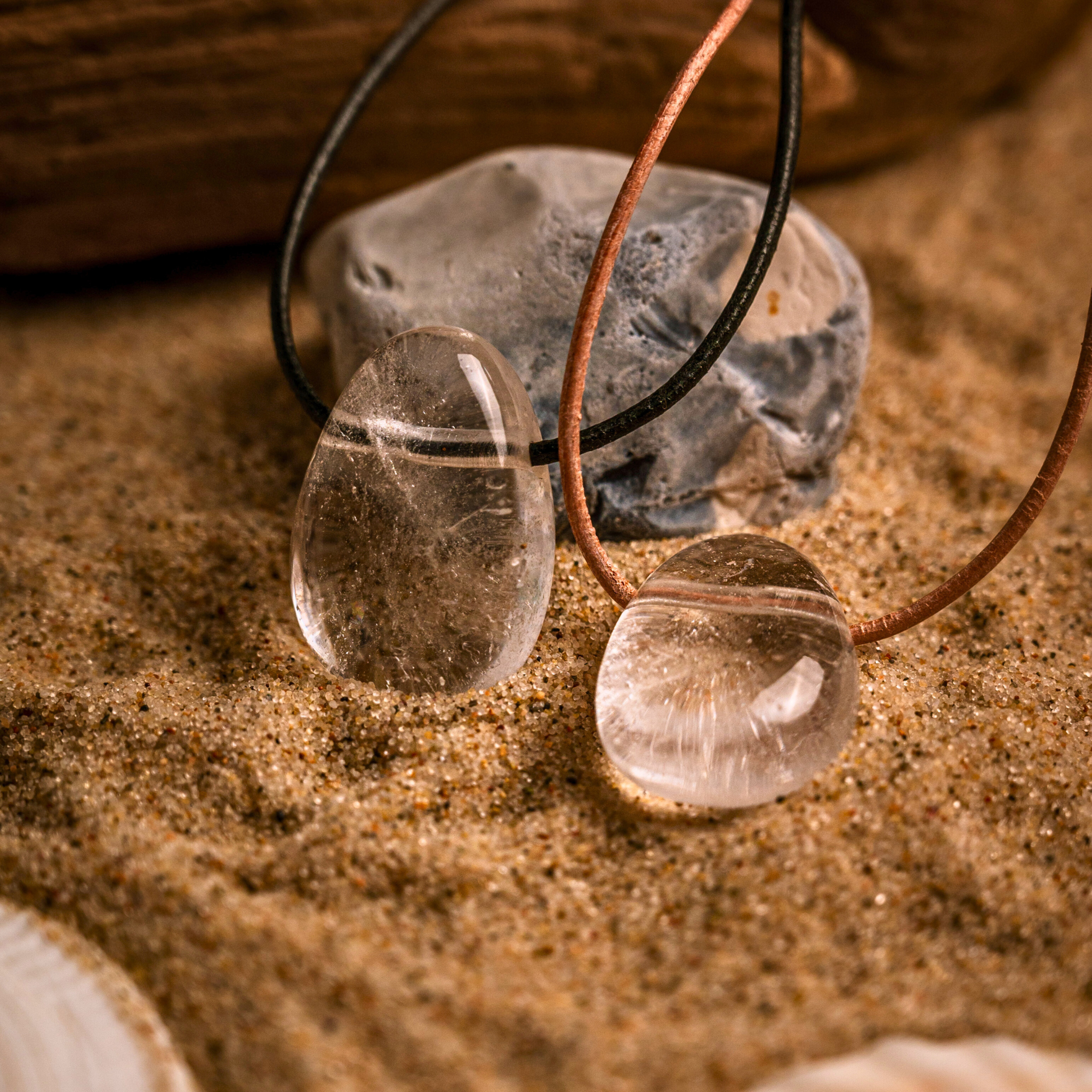 Bergkristall Tropfenanhänger - Fokussierer