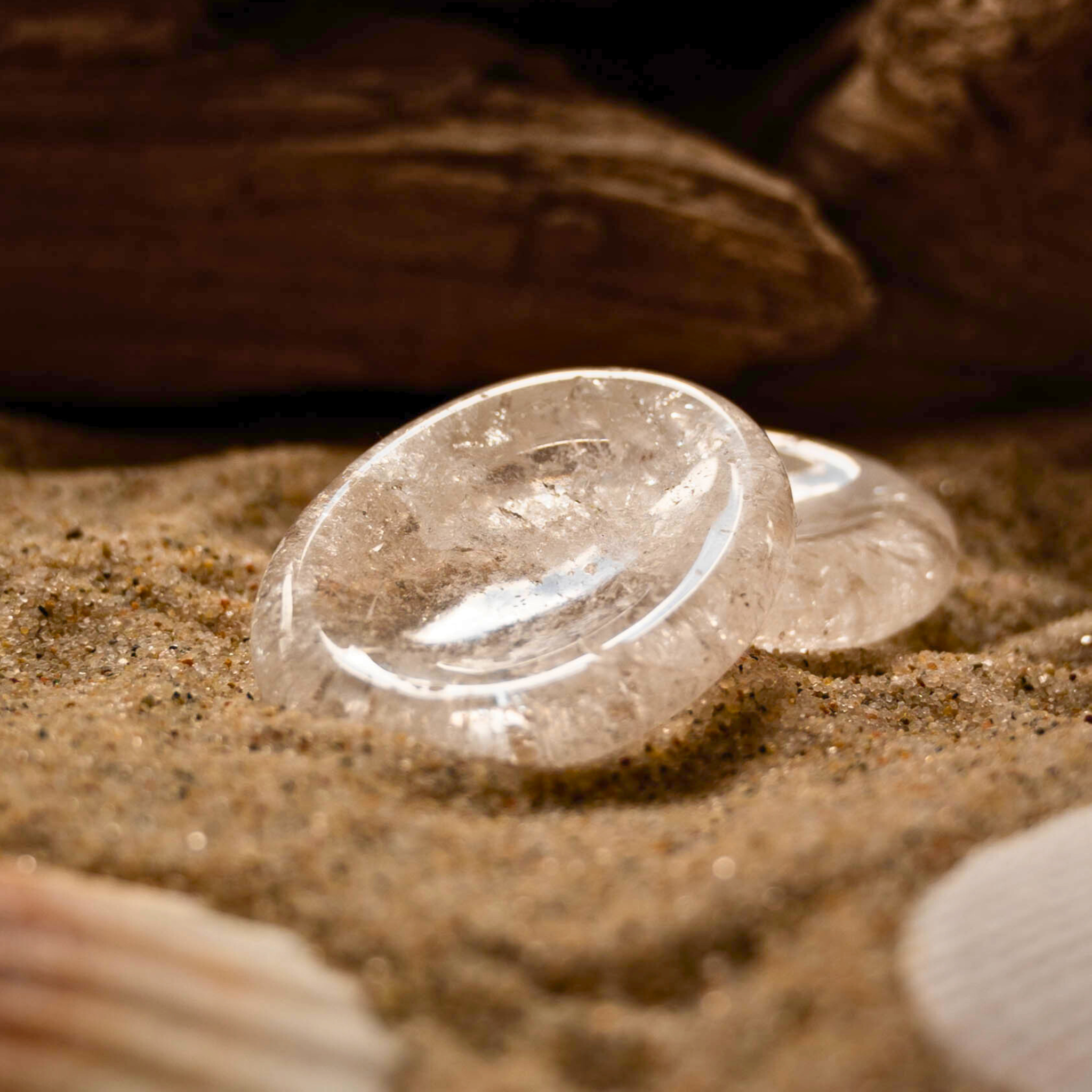 Bergkristall Worry Stone - Fokussierer