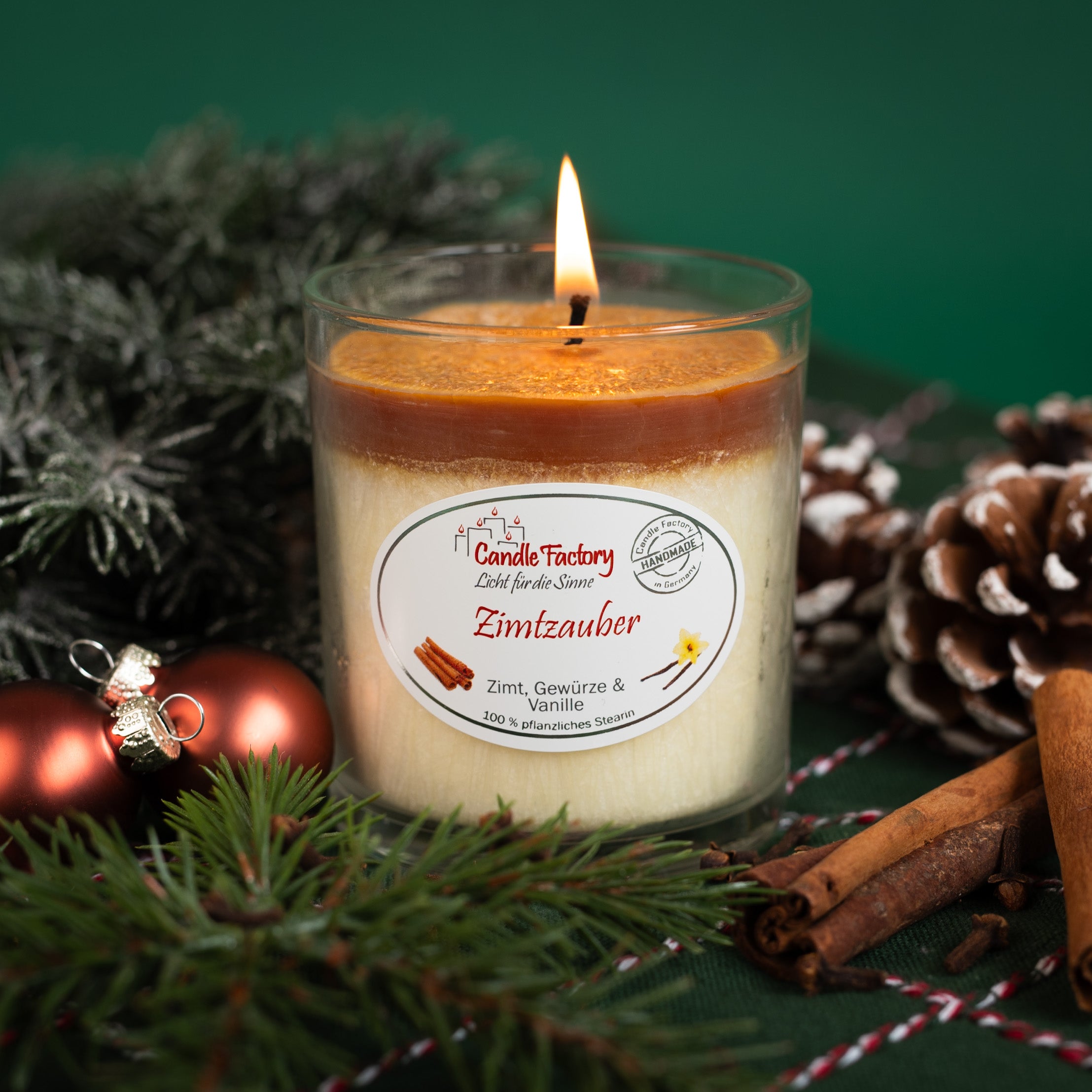 Stearin Kerze "Zimtzauber" - Seelenbalancierer