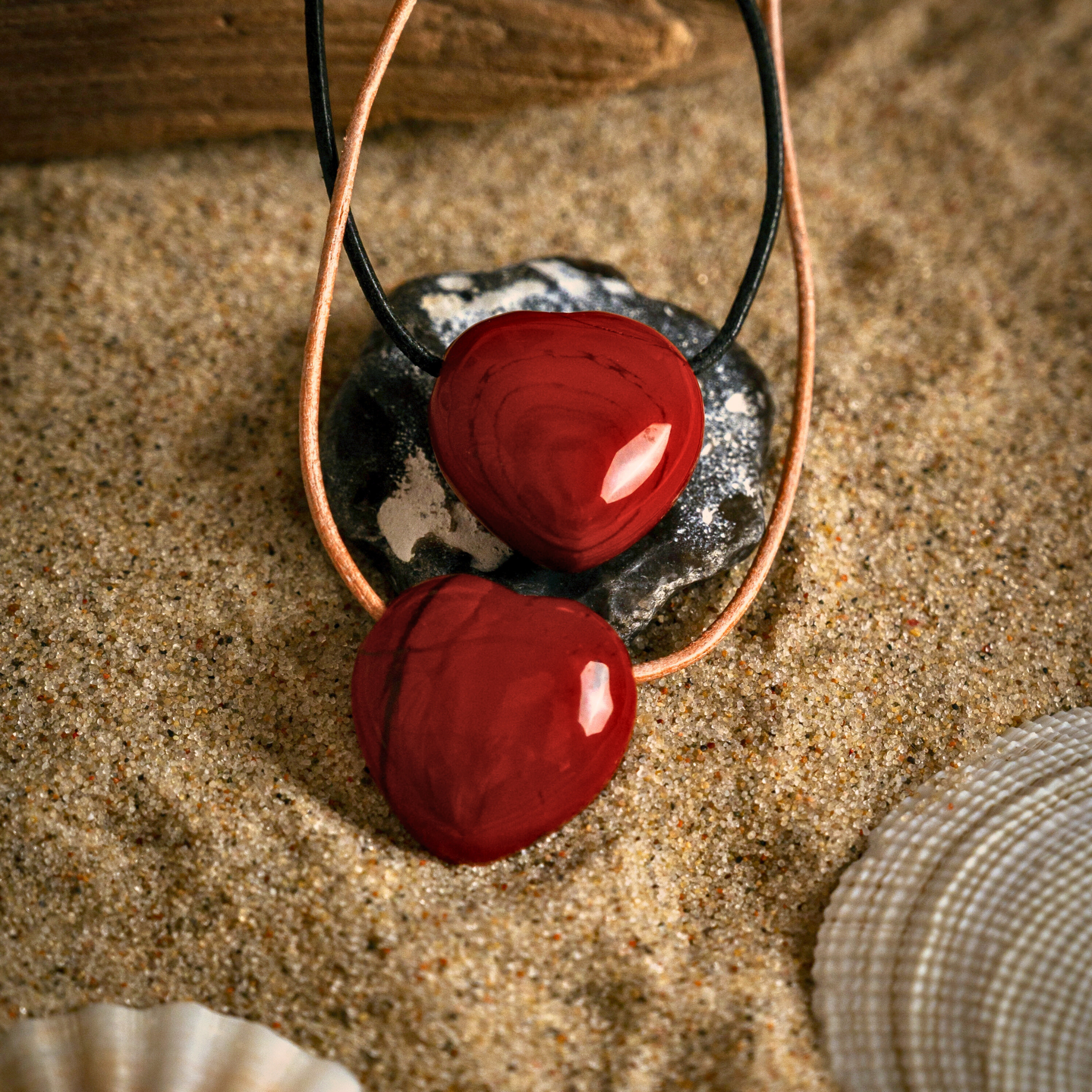 Roter Jaspis - Herzanhänger - Herzöffner