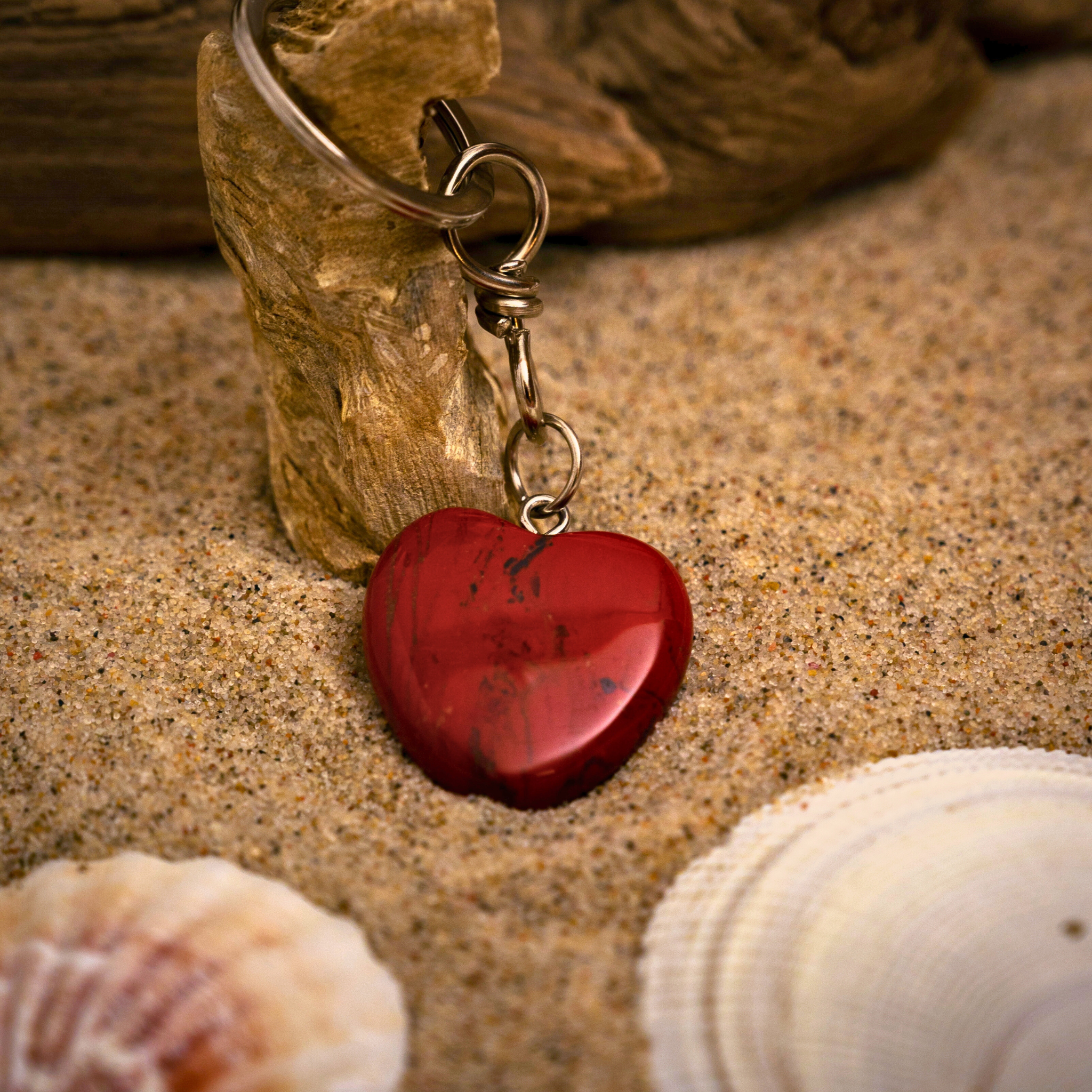 Roter Jaspis - Schlüsselanhänger Herz - Herzöffner