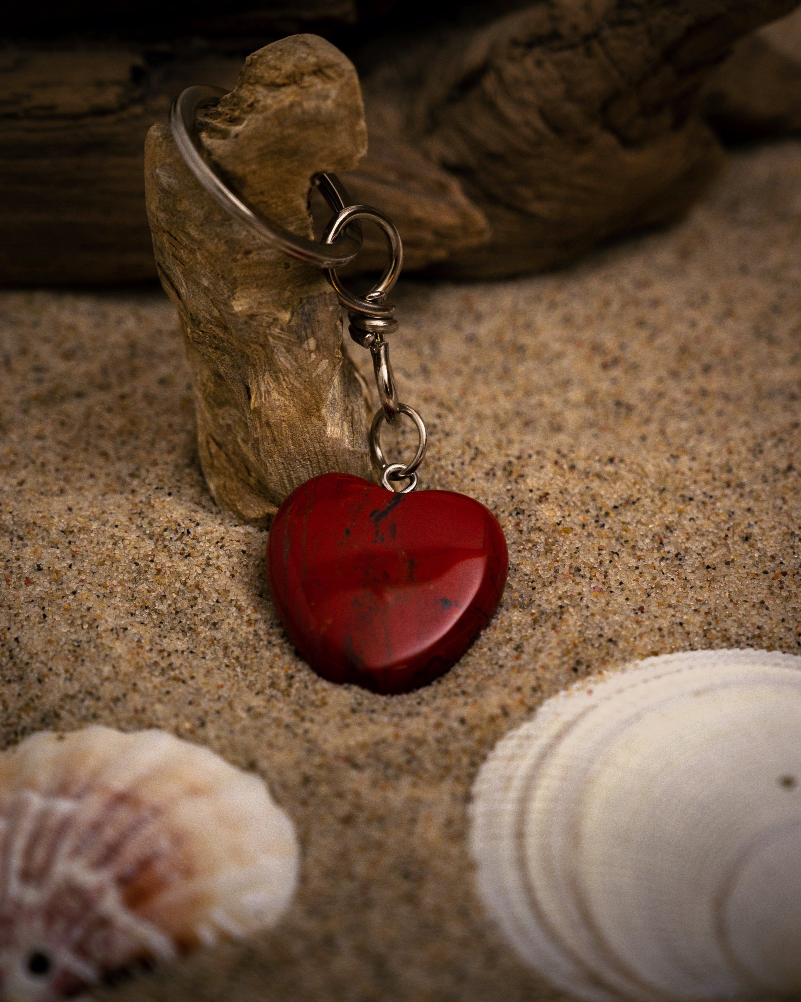 Roter Jaspis - Schlüsselanhänger Herz - Herzöffner